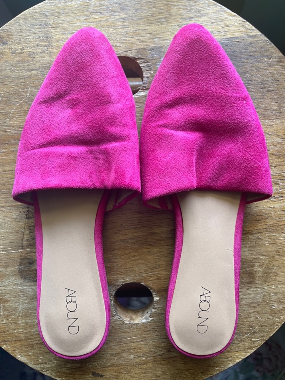 Abound Fuchsia Suede Pointed Backless Mules